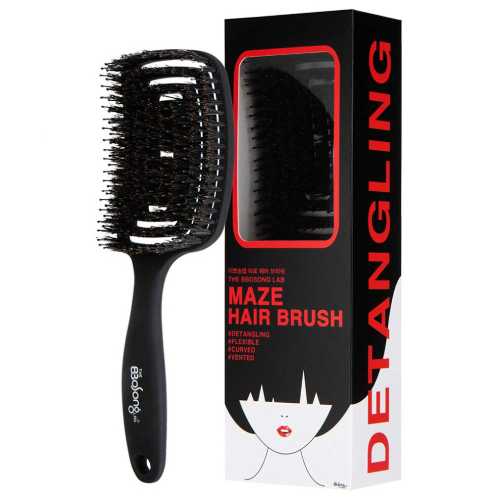 Brosse     cheveux Maze de Bbosong Lab - T   te de brosse incurv   e et flexible S   chage rapide D   m   lage pour tous les types de cheveux