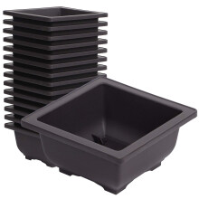 KINJOEK 15 PCS 4.7 Inch Plant Pot  Square Plastic Bonsai Training Pots