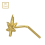 9K Gold L-Bend Marijuana Leaf Nose stud 2
