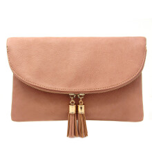 Solene Damen Envelop Clutch Umhngetasche mit Quasten-Akzent (WU075-Rose Pink)