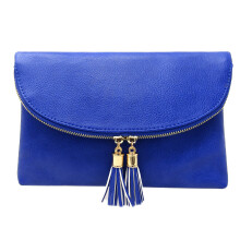 Solene Damen Envelop Clutch Umhngetasche mit Quasten-Akzent (WU075-Royal Blue)