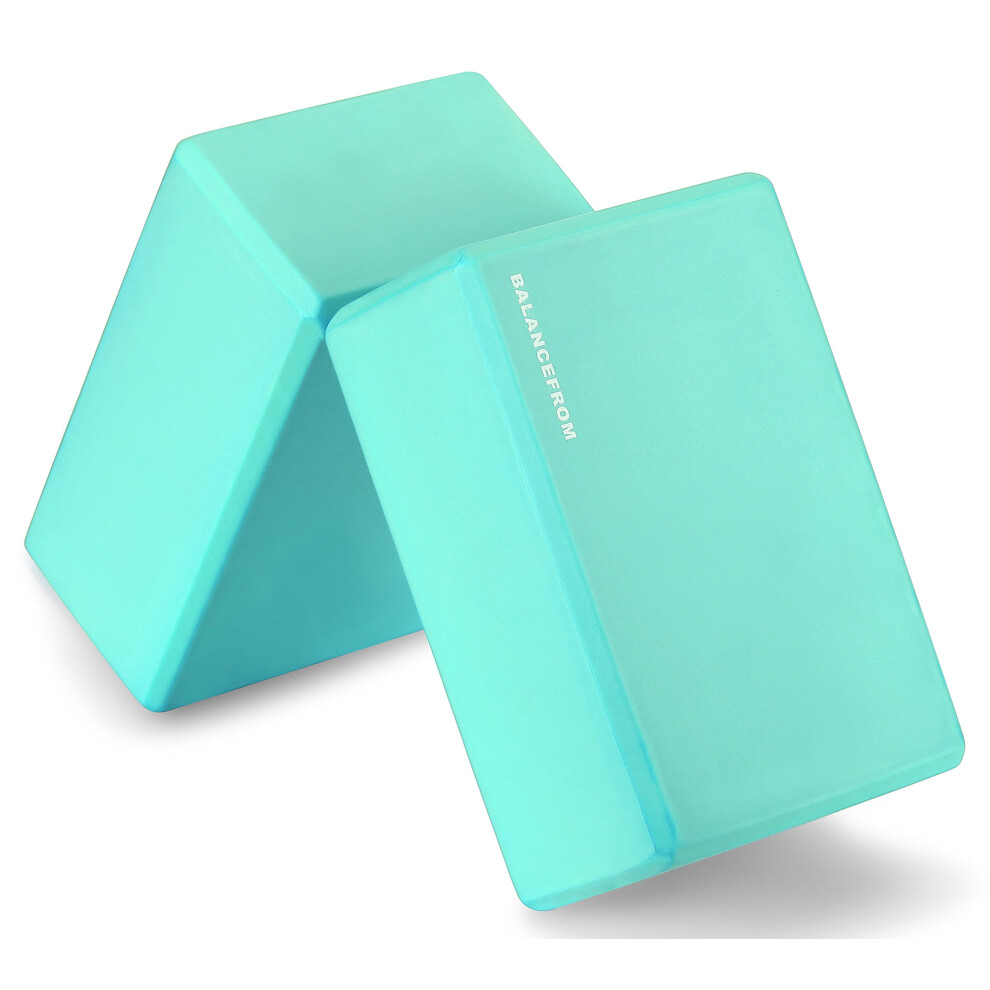Balancefrom Goyoga Set Di 2 Blocchi Ad Alta Densità Yoga, 22,9 X 15,2 X 10,2 Cm Ciascuna [Nuova Versione] (Verde)-image