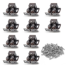 Luomorgo 10er-Pack Doppelrollen-Schnpper-Schrankverschlsse mit Speerschlag fr Schranktren, Antik-Bronze