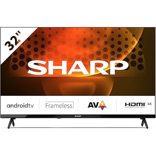 Sharp Sharp 32FH6KA 32-Inch HD Ready Android TV in Black with Active Motion 400, Chromecast, Google Assistant