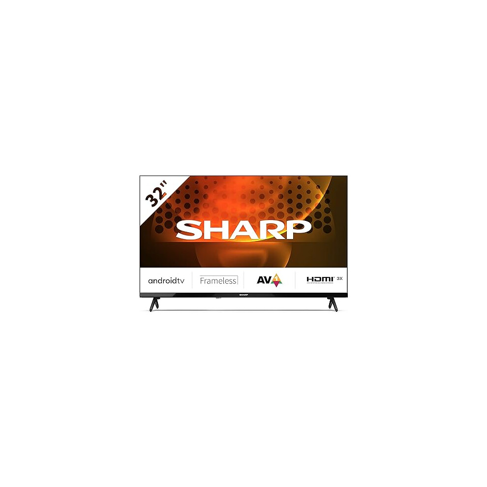 Sharp 32FH6KA 32-Inch HD Ready Android TV in Black with Active Motion 400, Chromecast, Google Assistant