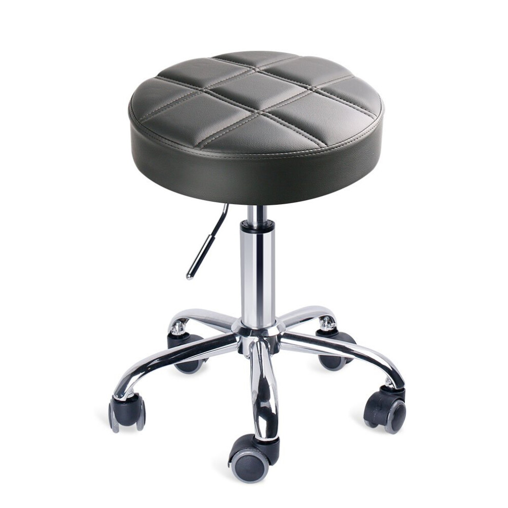 Leopard Round Rolling Stools, Adjustable Work Medical Stool with Wheels (grey)