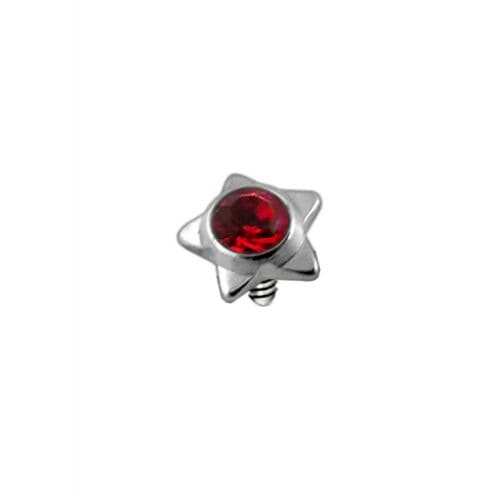 (Red) Star Jewelled Dermal Anchor Top