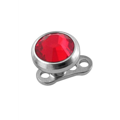 (Red) Jewelled Top Dermal Anchor