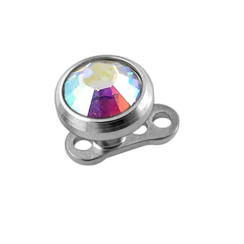 (Aurora Borealis) Jewelled Top Dermal Anchor
