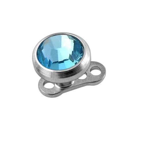 (Red) Jewelled Top Dermal Anchor 1