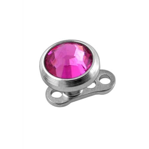 (Pink) Jewelled Top Dermal Anchor