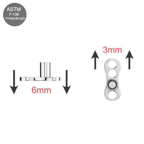 G23 Grade Titanium Internally Threaded Dermal Anchor Base 2