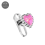 (Plain (Titanium), Pink) Opal Heart Jewelled Dermal Anchor 1
