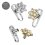 (Plain (Titanium)) CZ Jewelled Spring Flower Dermal Anchor 3