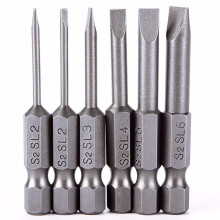 Rocaris 6 Stck 2 Zoll 2,06,0 mm Schlitzschraubendreher-Bits mit flachem Kopf und magnetischer Schlitzspitze, multifunktionales Schraubendreher-Set