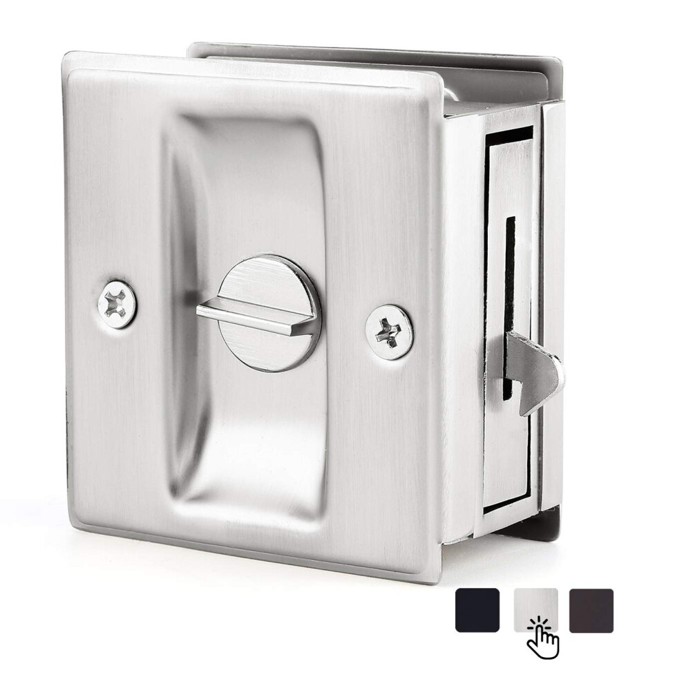 HOMOTEK Privacy Pocket Door Lock Hardware with Pull - Replace Old Or D-image-OPC-PFM5TTQ-NEW