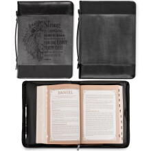Presentes de arte crist   os Classic Faux Leather Bible Cover para homens e mulheres: seja forte e corajoso - Joshua 1: 9 Verso da B   blia Inspirada