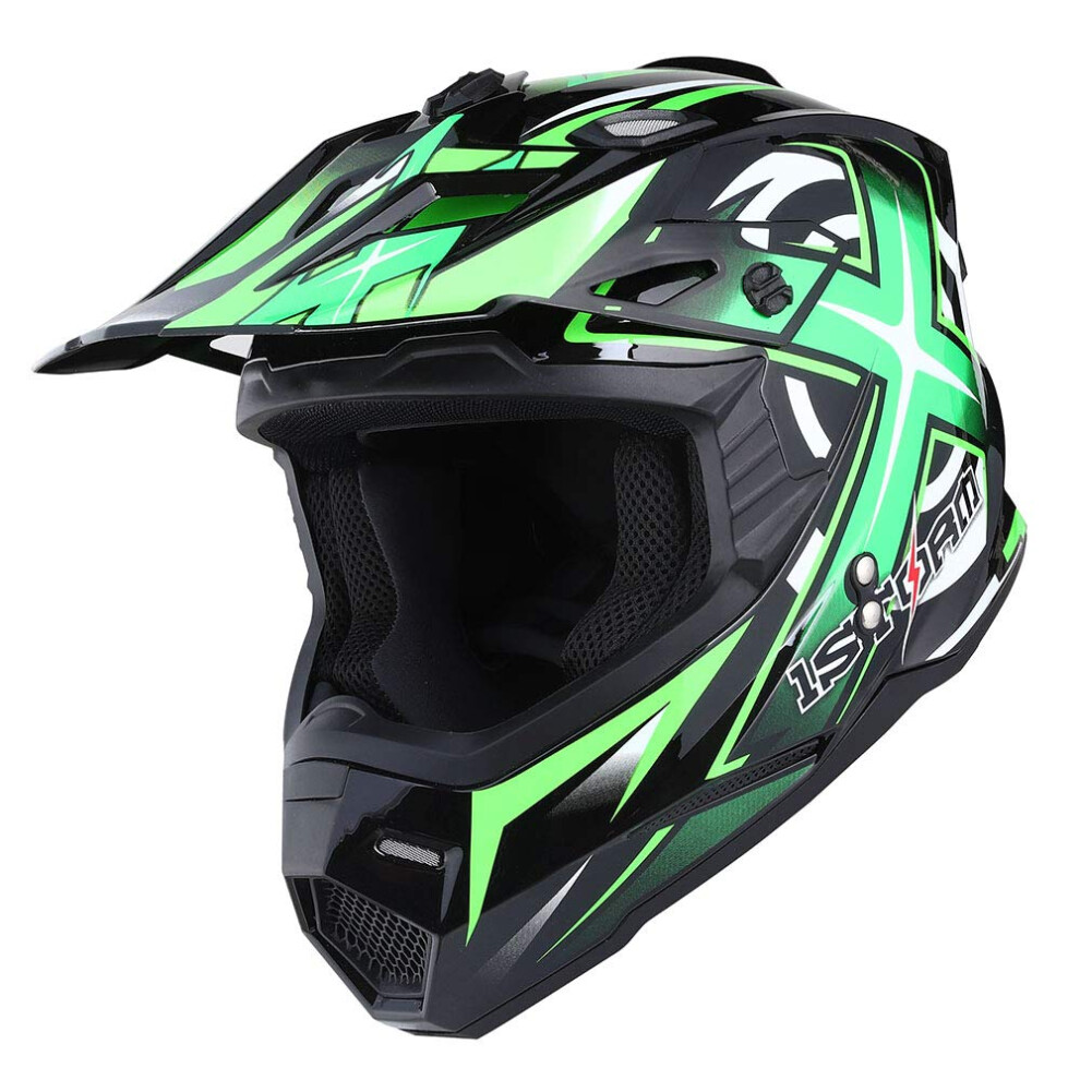 1Storm Adult Motocross Helmet Bmx Mx Atv Dirt Bike Four Wheeler Quad M 713072825449