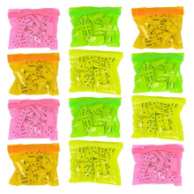 ArtCreativity Domino Game Set - Pack of 12 - Each Domino Set Includes 28 Pieces Per Neon Pink  Yellow  Green and Orange Bags - Great School  Carnival