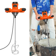 2600W Electric Paddle Mixer Portable Agitator Mixer for Mortar, Cement, Concrete, Paint, Plaster, Resin 6 Adjustable Speeds, M14 Mixing Rod