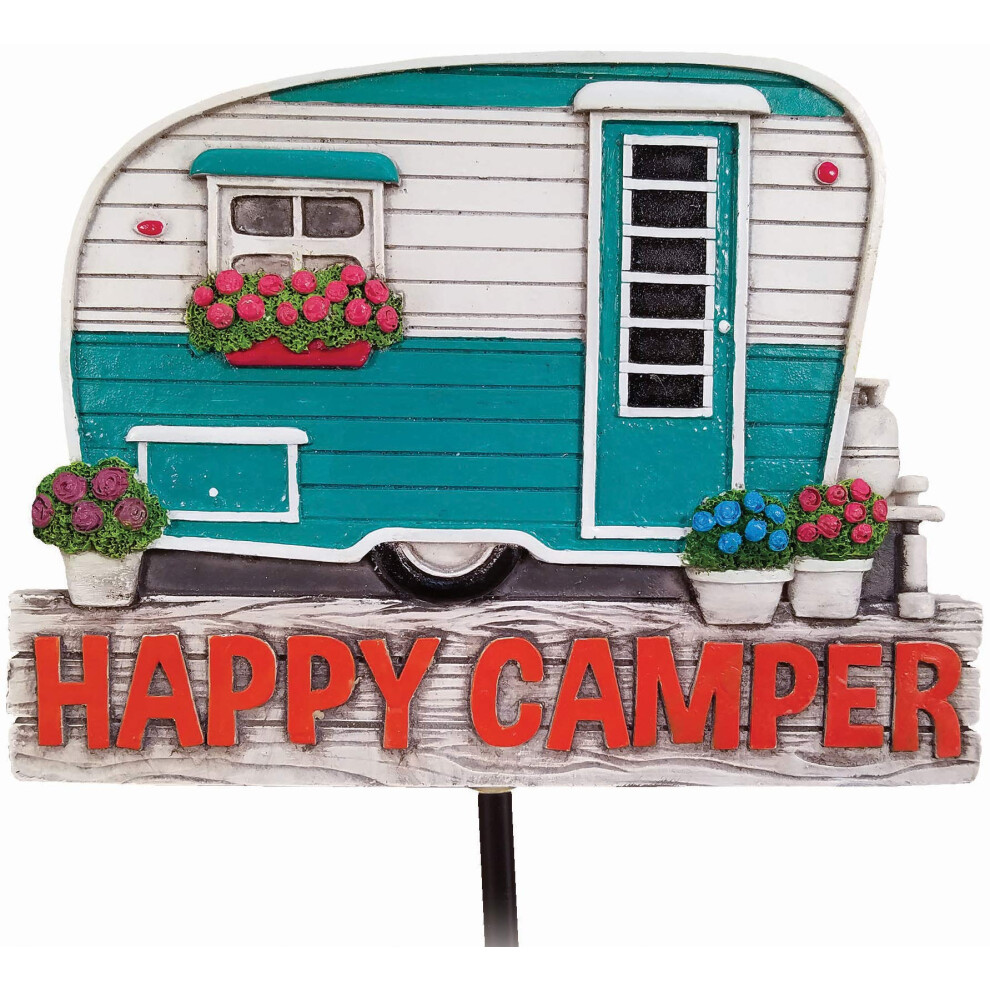 Piquet de jardin Happy Camper de Spoontiques Piquet d   coratif pour pelouse et cour Multicolore