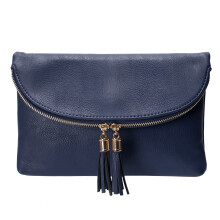 Solene Damen Envelop Clutch Umhngetasche mit Quasten-Akzent (WU075-Navy)