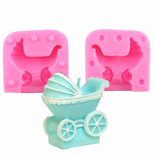 MoldFun Molde de Silicone para Carrinho de Bebé para Decoração de Bolos