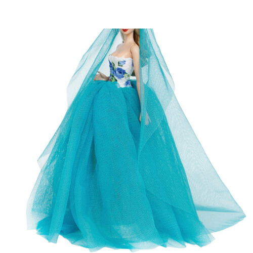Vestido de noiva BJDBUS Blue Roushing tras 1