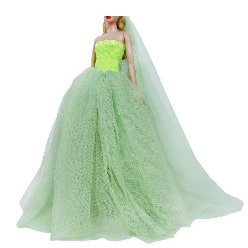 BJDBUS para roupas de noiva de tra      o de boneca de 11,5 polegadas de menina de 11,5 polegadas com vestido 2