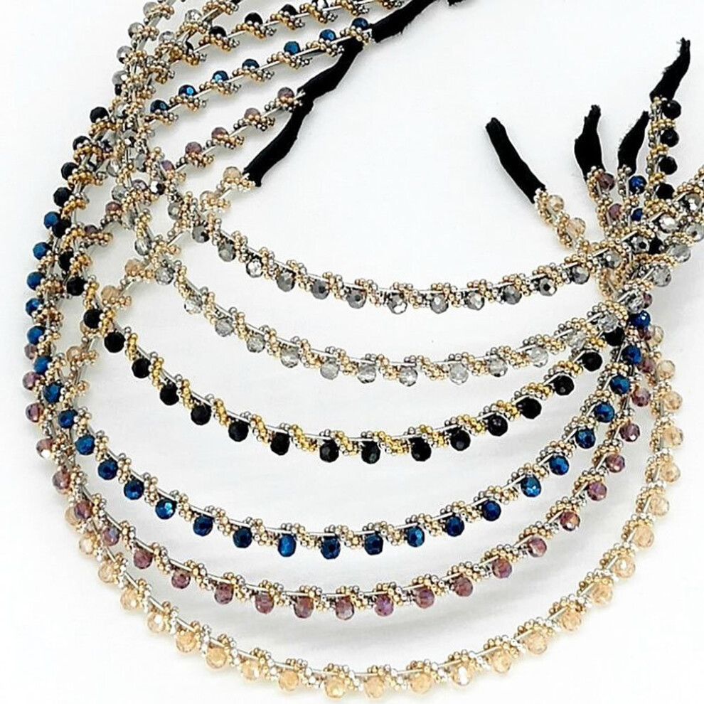 Cerchietti Per Capelli Sottili Con Perline In Colori Assortiti, Per Donne E Ragazze, 6 Pezzi-image