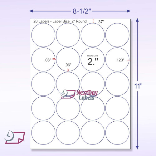 Ετικέτες 2 ιντσών για εκτυπωτές Inkjet ή Laser - Λευκές Ματ Εκτυπώσιμες Ετικέτες 2