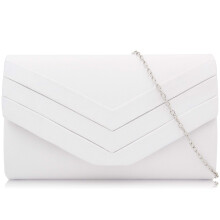 Milisente Clutch-Geldbrse fr Damen, Wildleder-Umschlag-Abendgeldbrsen, Umhngetasche, Schulter-Clutch (wei)