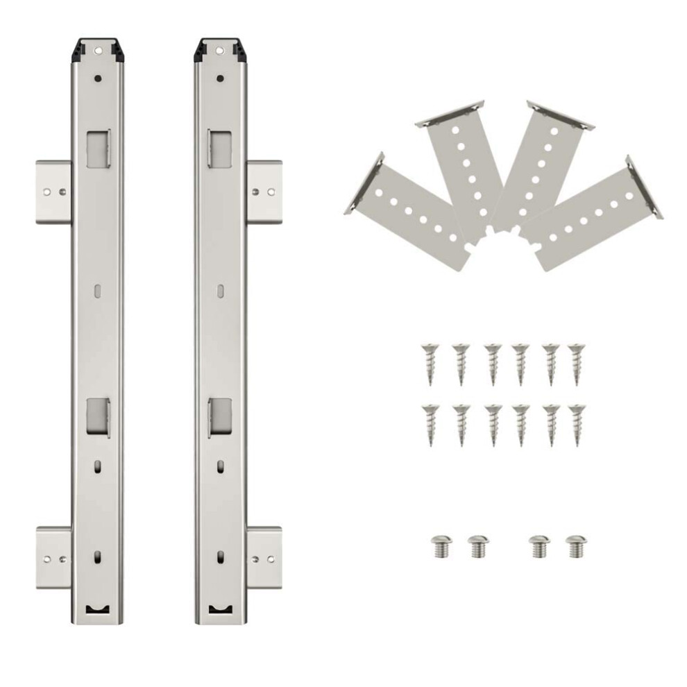 Frmsaet Guide Cassetto Tastiera 305/355/405/455 Mm Vassoio Scorrevole Accessori Di Montaggio Hardware/Ideale Per Cassetto Armadio Da Cucina (405 Mm, Argento)-image