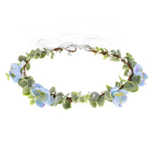 Love Sweety Sukkulenten-Blumenkrone, Eukalyptus-Heiligenschein, Hochzeit, Blumen-Stirnband, Foto-Requisite (W-Blue Sakura)
