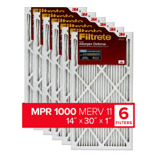 Filtre     air Filtrete 14x30x1 MPR 1000 MERV 11 Anti-allerg   nes Lot de 6
