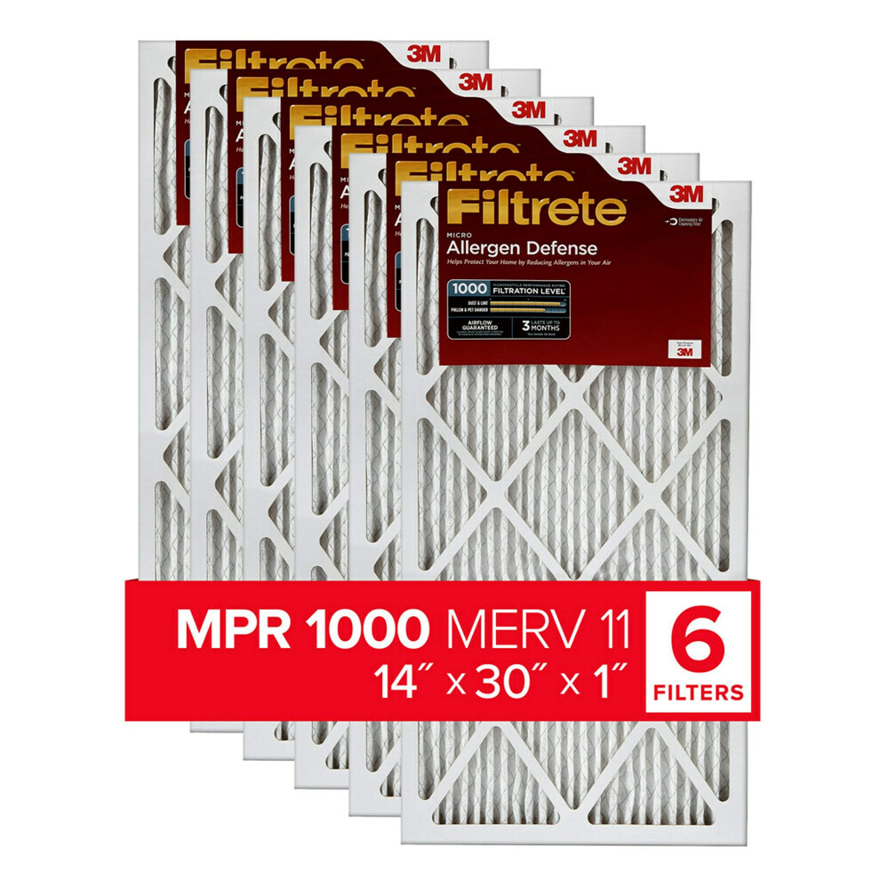 Filtrete 14X30x1 Air Filter Mpr 1000 Merv 11 Allergen Defense 6-Pack 638060263235