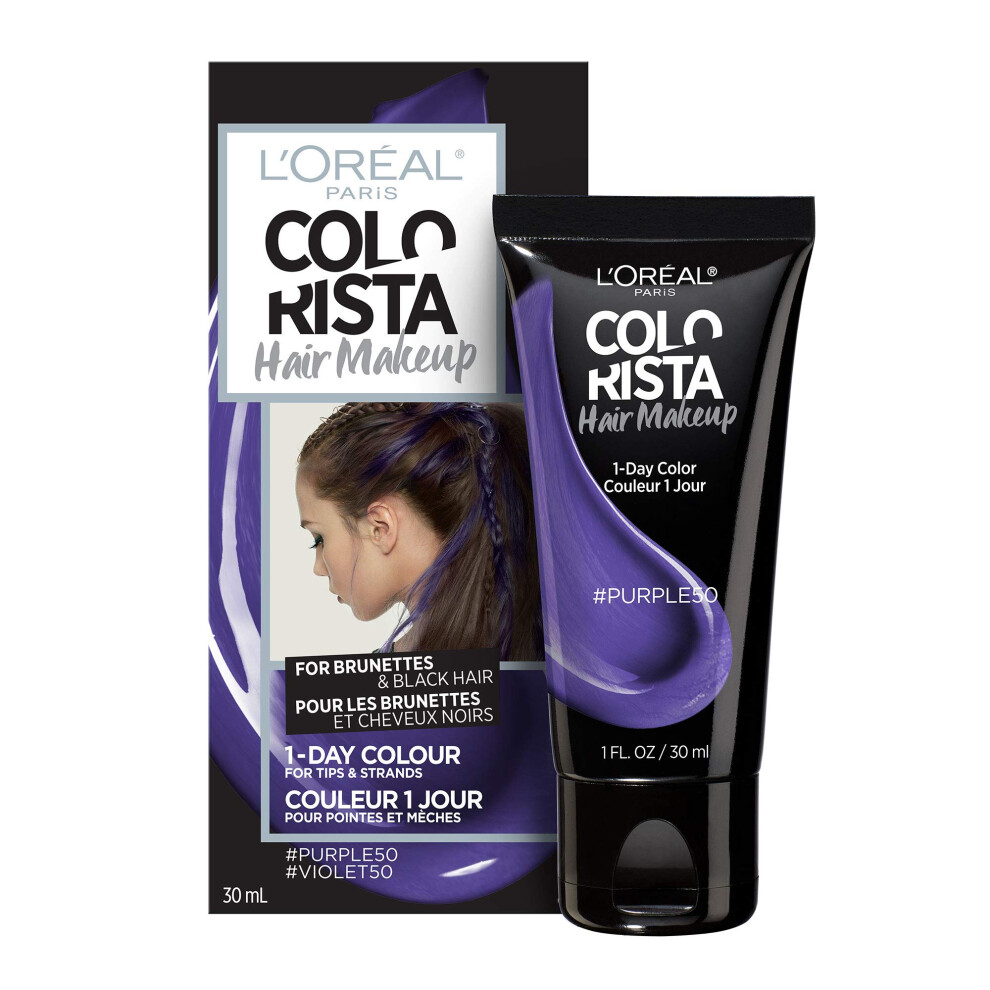 L'Or   al Paris Hair Makeup Coloration Temporaire 1 Jour pour Brunes Violet 50 1 Fl Oz