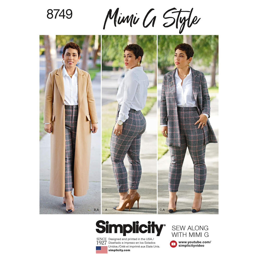 Patron de couture Simplicity 8749 A Manteau et veste style Mimi G pour femme et homme