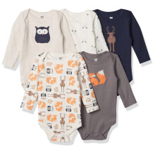 Hudson baby unisex baby bomuld lang?rmet bodysuits skov 3-6 m?neder os