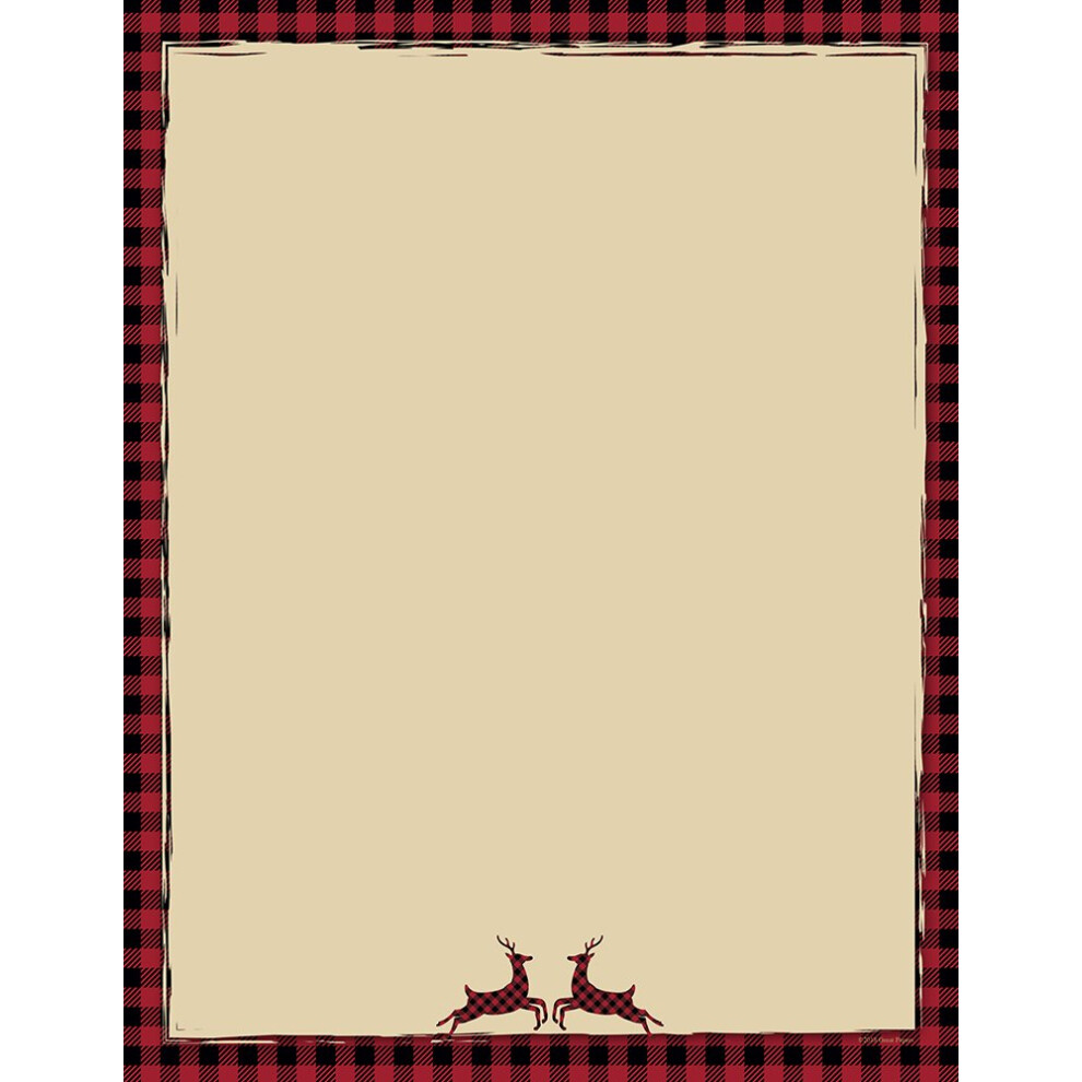Great Papers! Buffalo Red Reindeer Holiday Letterhead  8.5"" x 11""  80 sheets (2018010)-image-OPC-PFNDW9N-NEW