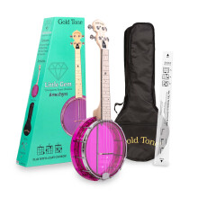 Ukulele 4-strunowe Little Gem Ukes w kolorze złotym, prawe fioletowe (LG-A)