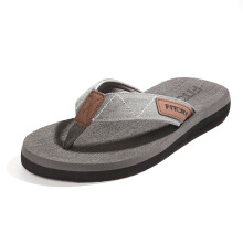 FITORY Men's Flip-Flops  Thongs Sandals Comfort Slippers for Beach Grey Size 11