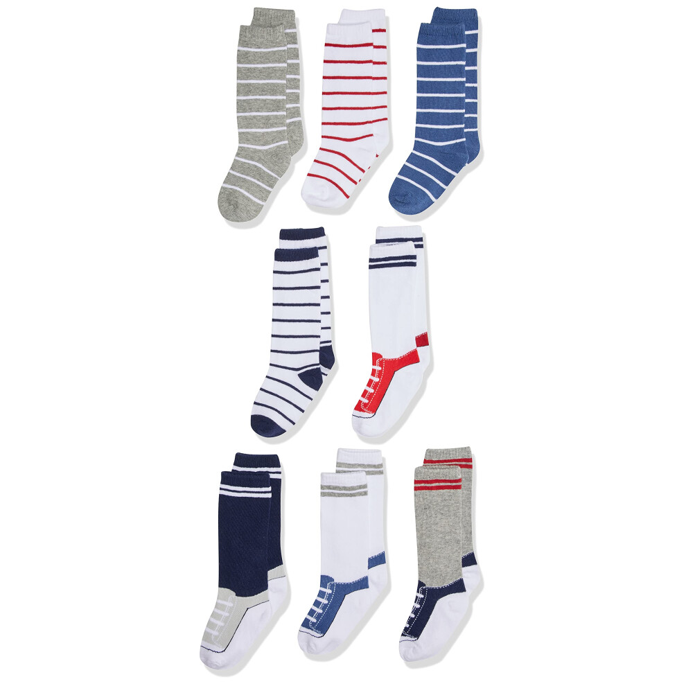 Chaussettes montantes unisexes pour b   b    Hudson Baby en coton majoritaire bleu rouge