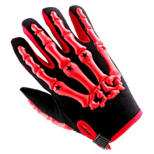 1Storm Jugend-Motocross-Handschuhe, Motorrad, BMX, MX, ATV, Dirt Bike, Fahrrad, Skelett, Radfahren, Kinderhandschuhe, Rot