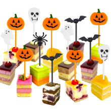 Tatuo 50 buca?i din plastic Plastic Halloween din?i scobitori de Halloween Cupcake Topper Tort Decora?ii Picks Ghost Decor pentru copii TEMATE PE