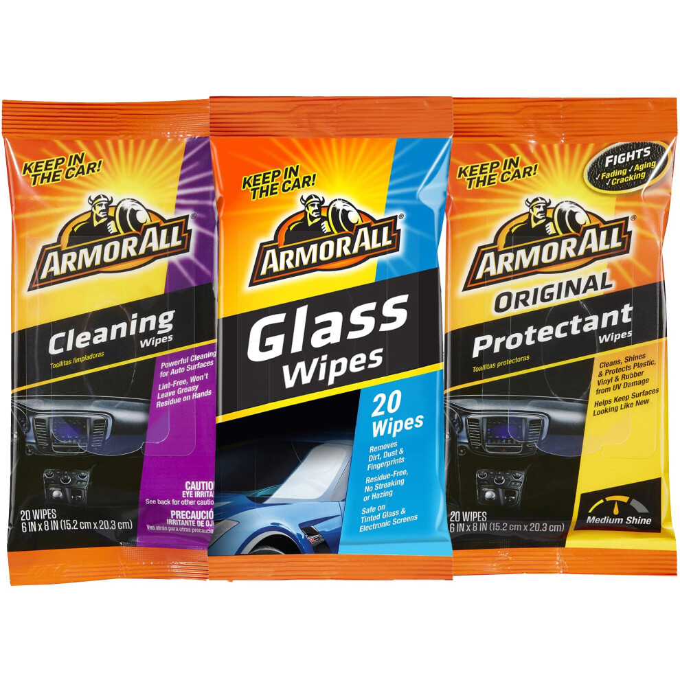 Armor All Wipes 20 Wipes in a Pouch (Protectant Cleaning and Glass)