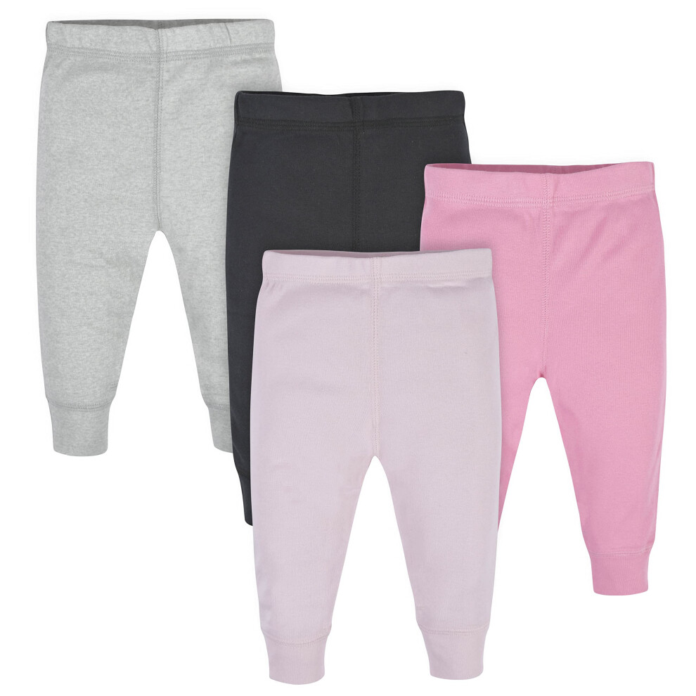 Gerber Baby Girls Multi-Pack Active Pants Set  pink/black/gray  Newborn