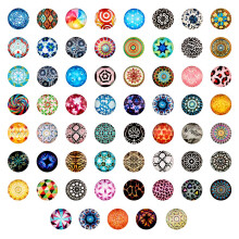 Craftdady 200 kpl mosaiikkipainetut lasikaapit, 20 mm (3/4"""") sekaväriset tasaiset puolipyöreät kupolikaapit korujen valmistukseen