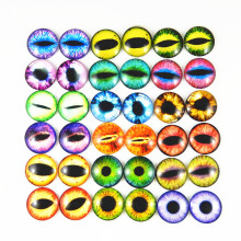JJG 60st (30Prairs) 12mm blandad stil Dragon Eyes Doll Eyes Half Round Glass Dome Cabochons fr dockdockan eller DIY -smycken