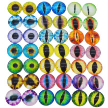 JJG 50st (25pairs) 10mm blandad stil Dragon Eyes Doll Eyes Half Round Glass Dome Cabochons fr dockdockan eller DIY -smycken